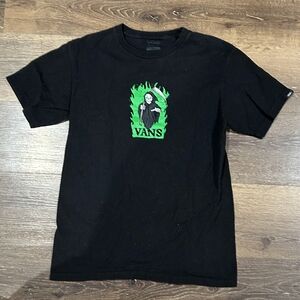 Vans Black Tee with Green Graphic